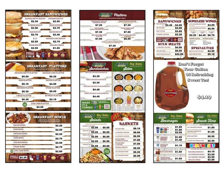 Jerry J's - Homerville, GA menu_pic