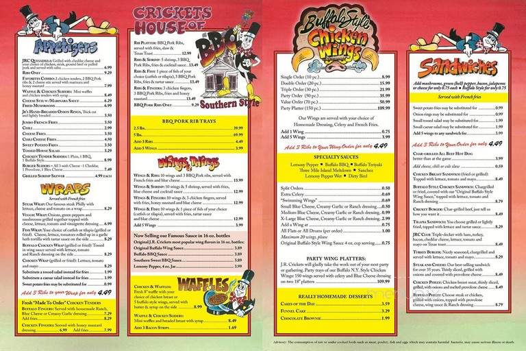 J.R. Crickets - Mableton, GA menu_pic