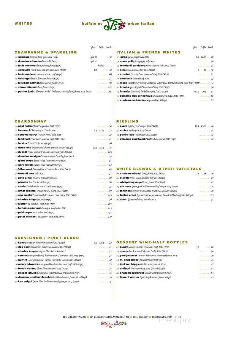 Jt's Urban Italian - Buffalo, NY menu_pic