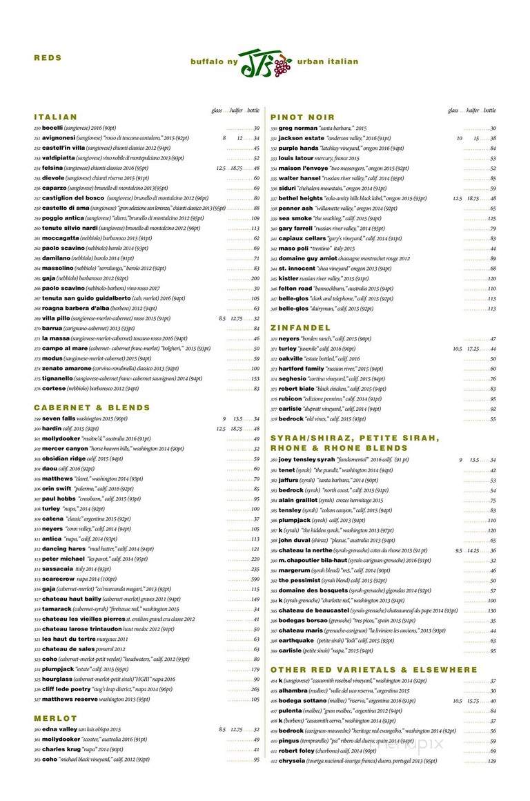 Jt's Urban Italian - Buffalo, NY menu_pic