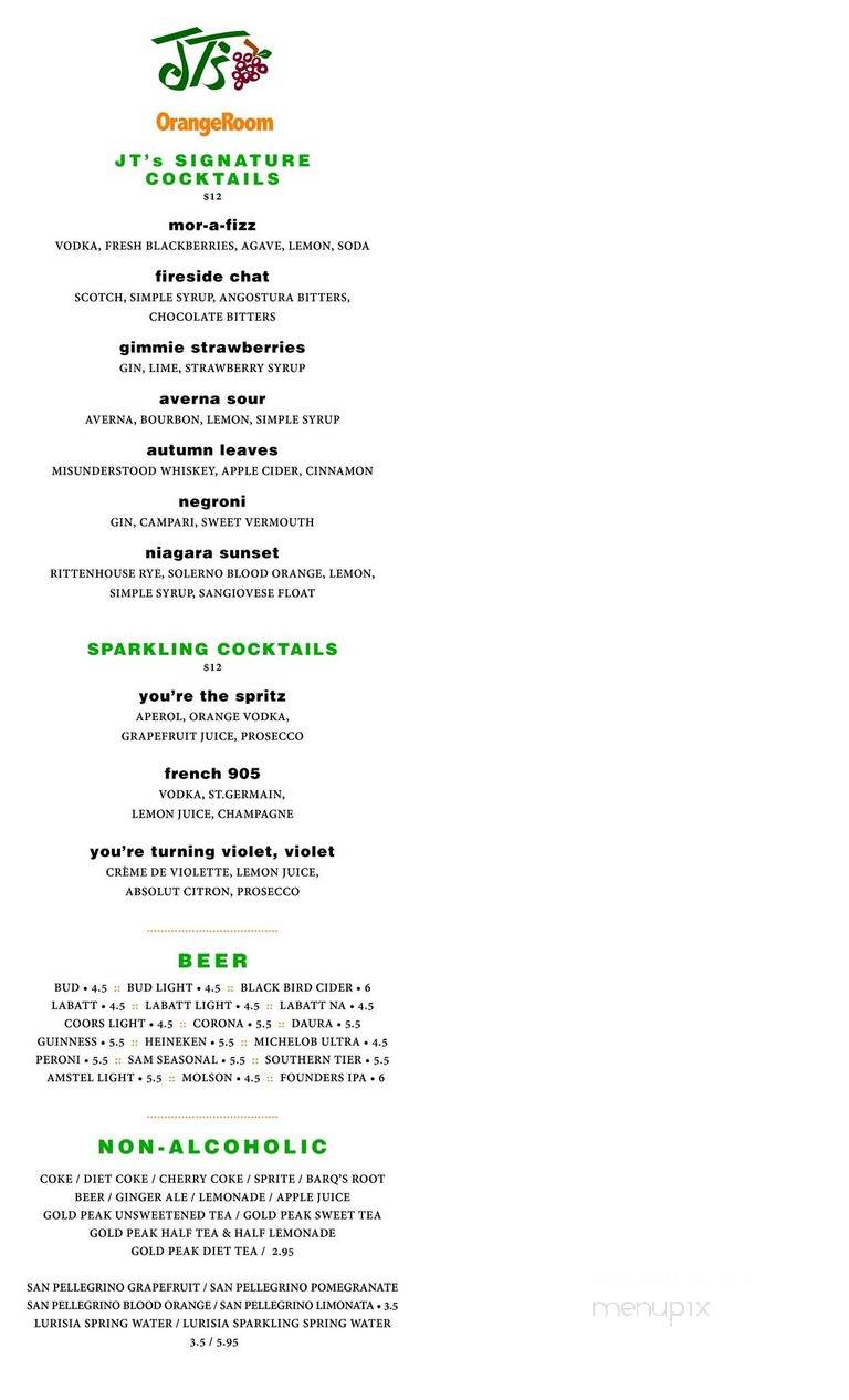 Jt's Urban Italian - Buffalo, NY menu_pic