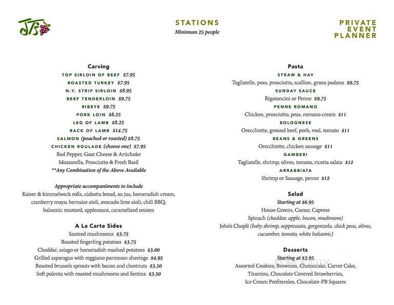 Jt's Urban Italian - Buffalo, NY menu_pic