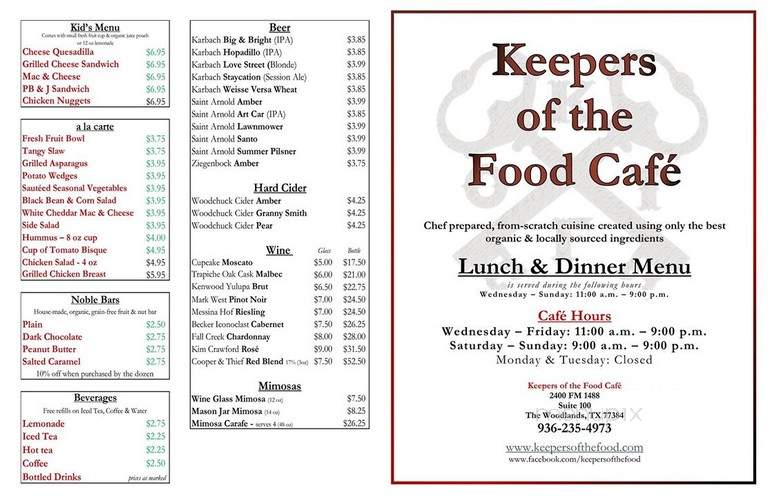 Keepers Of The Food Cafe - The Woodlands, TX