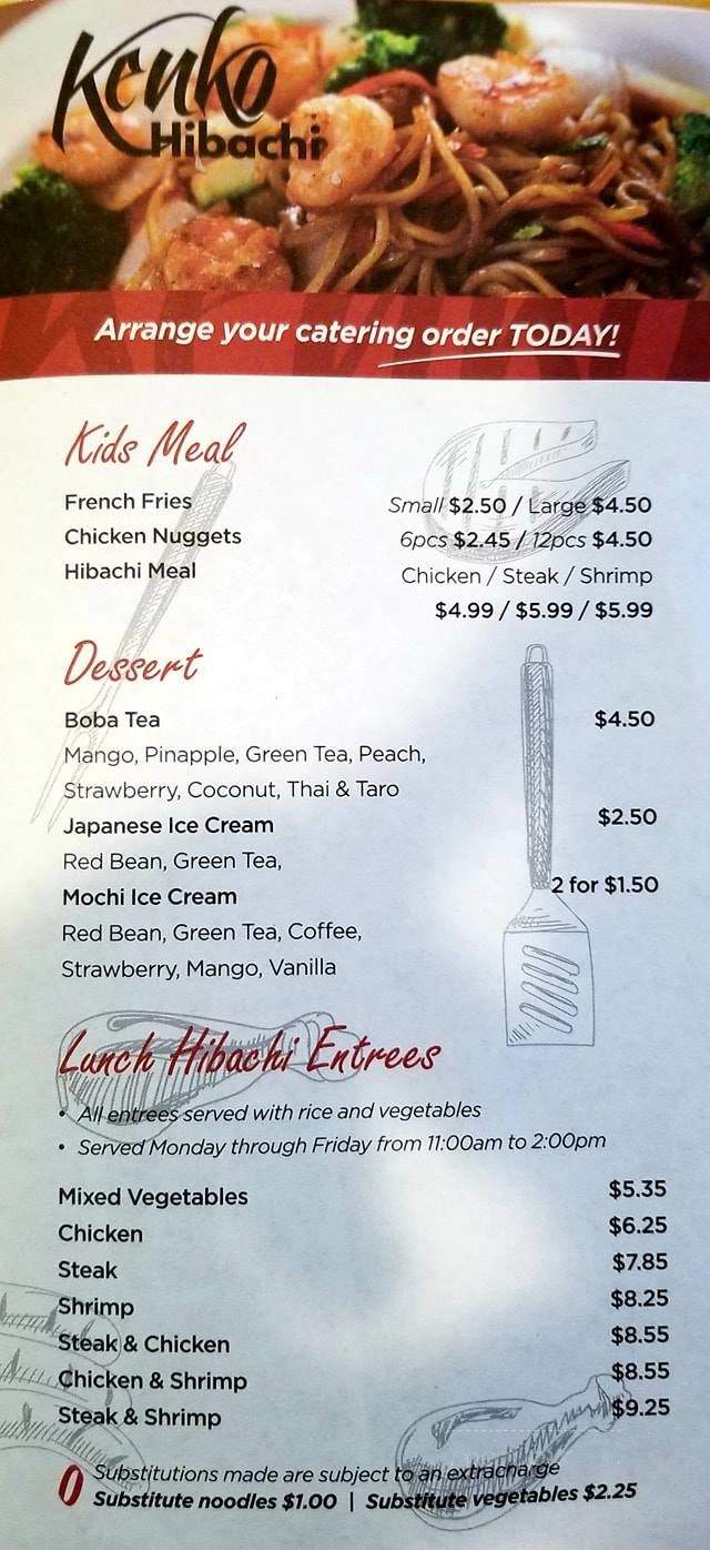 Kenko Hibachi - Lynchburg, VA menu_pic