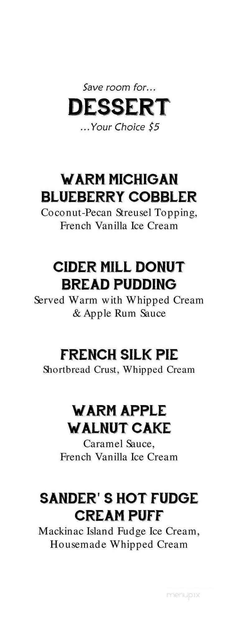 Kruse & Muer on Woodward - Royal Oak, MI menu_pic