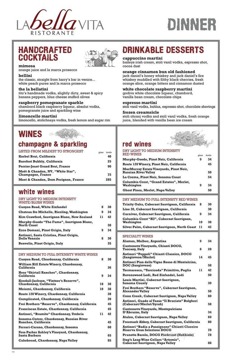La Bella Vita Ristorante - Sanibel, FL menu_pic