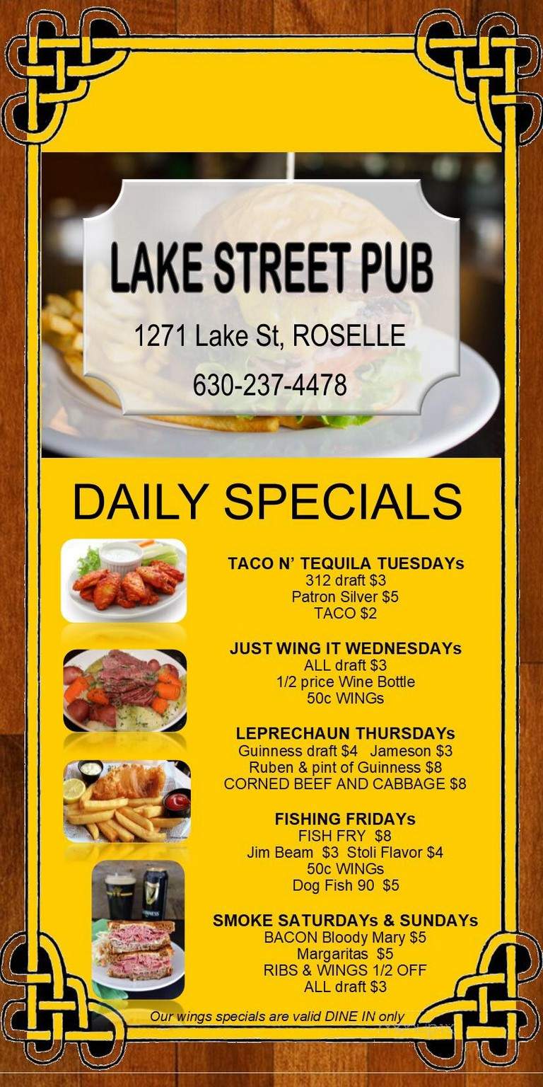 Lake Street Pub - Roselle, IL menu_pic