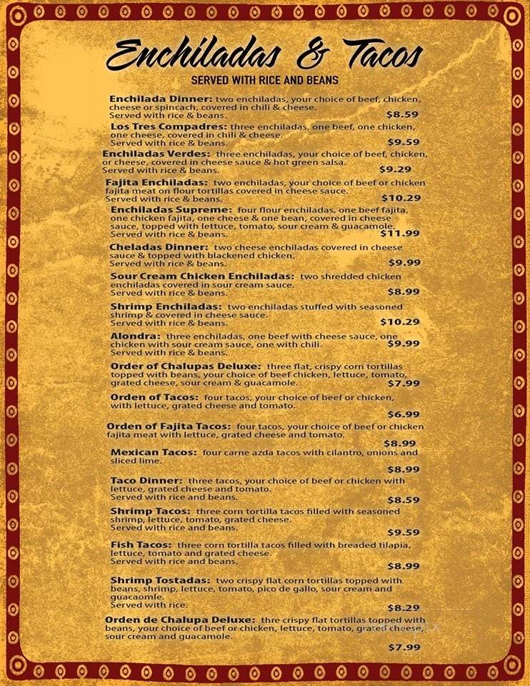 La Patrona - Bristow, OK menu_pic