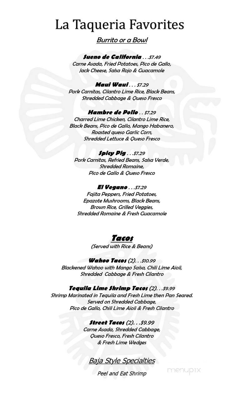 La Taqueria San Juans - Pagosa Springs, CO menu_pic