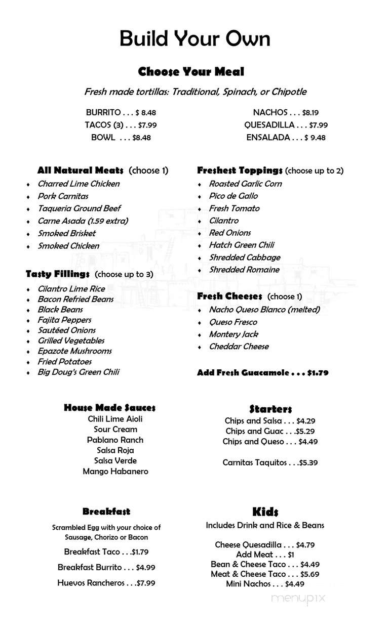La Taqueria San Juans - Pagosa Springs, CO menu_pic