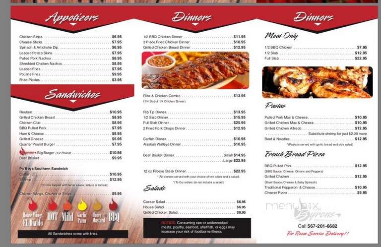 Let's Eat at Byrons - Fremont, OH menu_pic