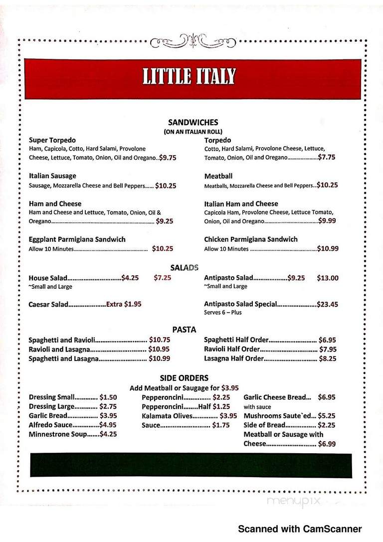 Little Italy Restaurant - Yucca Valley, CA menu_pic