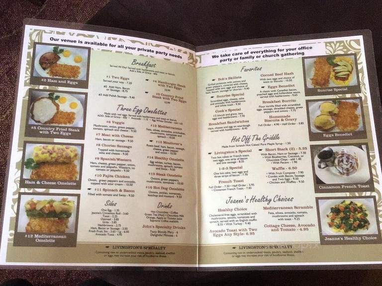 Livingston's Diner - Wichita, KS menu_pic
