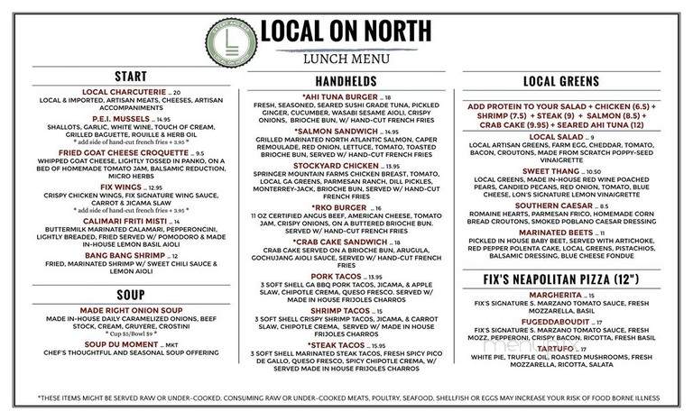 Local On North - Canton, GA menu_pic