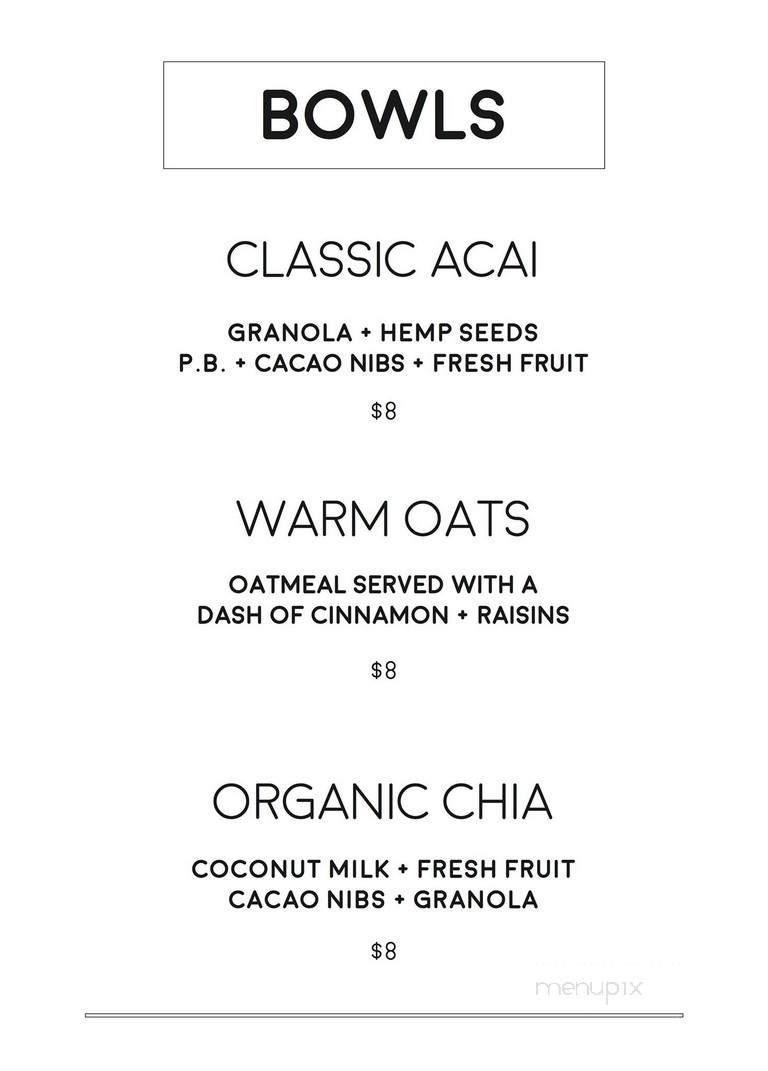 Local Yoga Cafe - West Chester, PA menu_pic