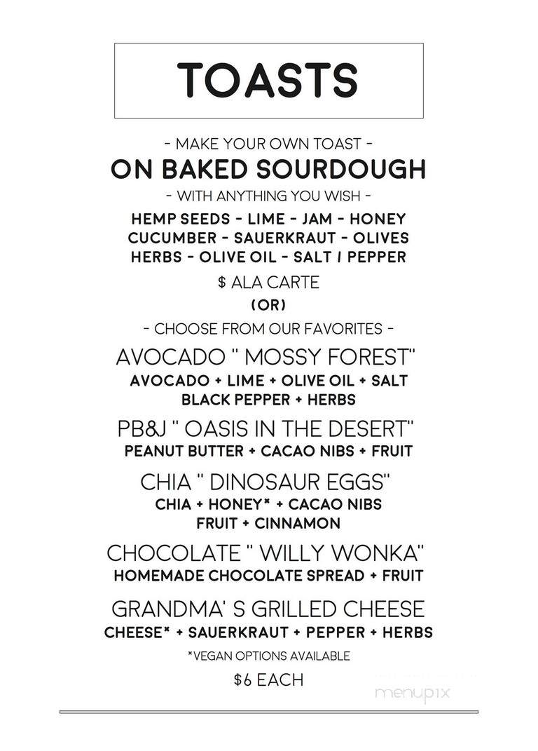Local Yoga Cafe - West Chester, PA menu_pic