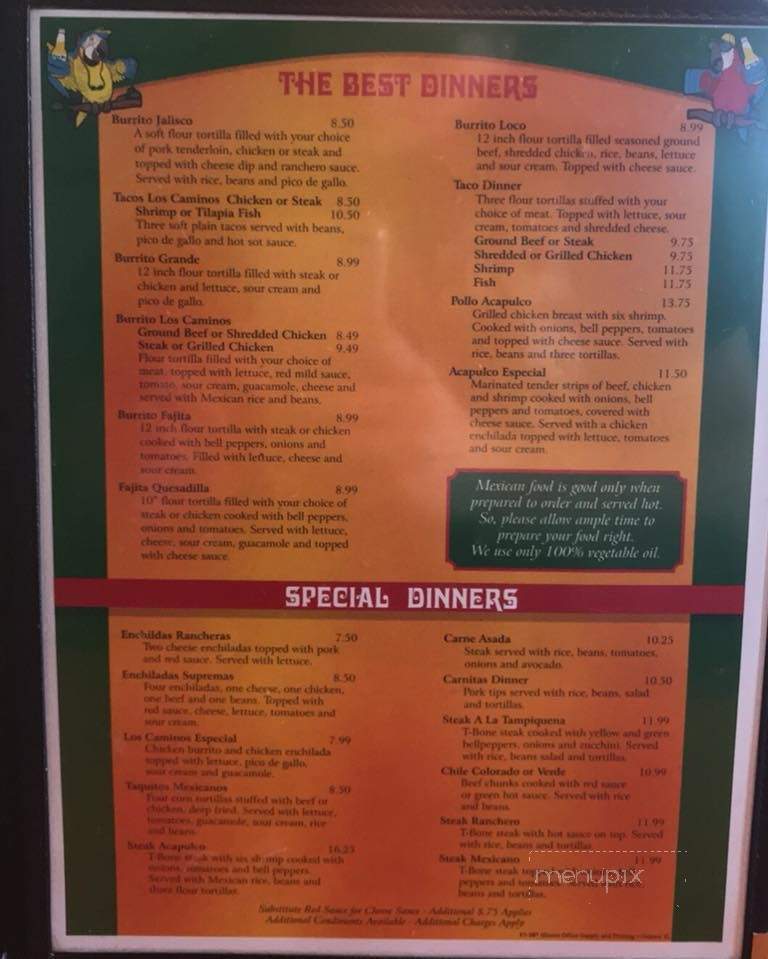Los Caminos - Gibson City, IL menu_pic