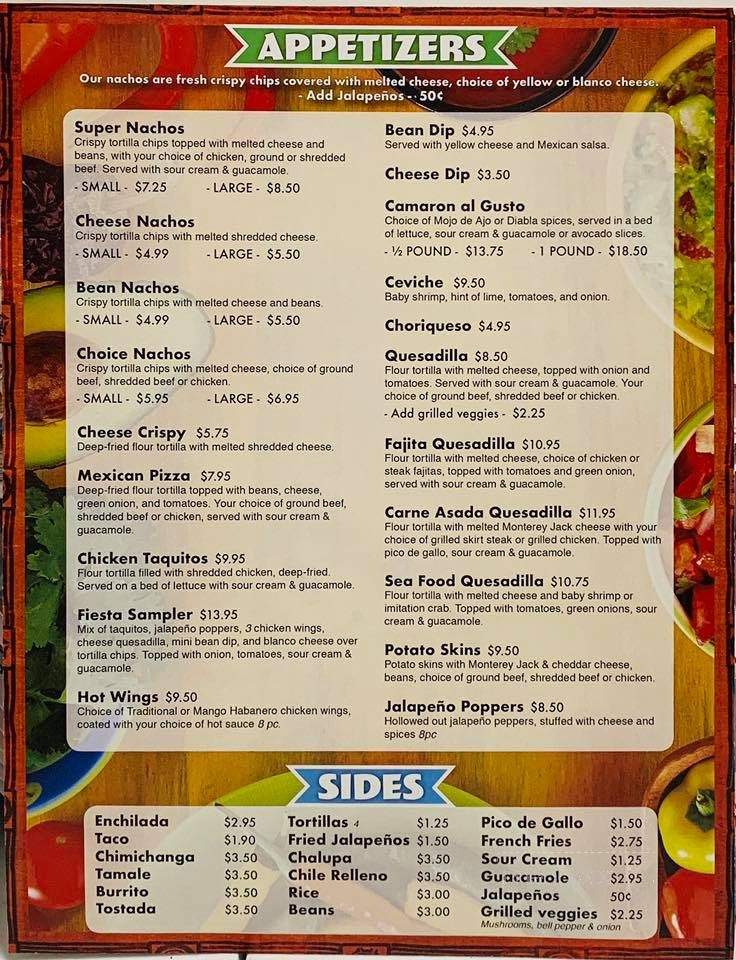 Los Girasoles - Grinnell, IA menu_pic