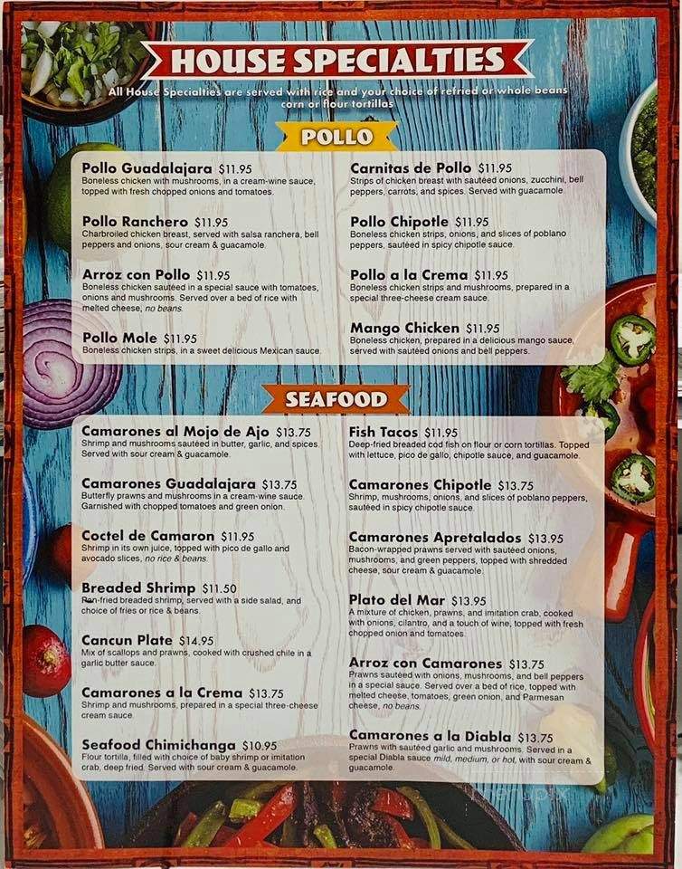Los Girasoles - Grinnell, IA menu_pic