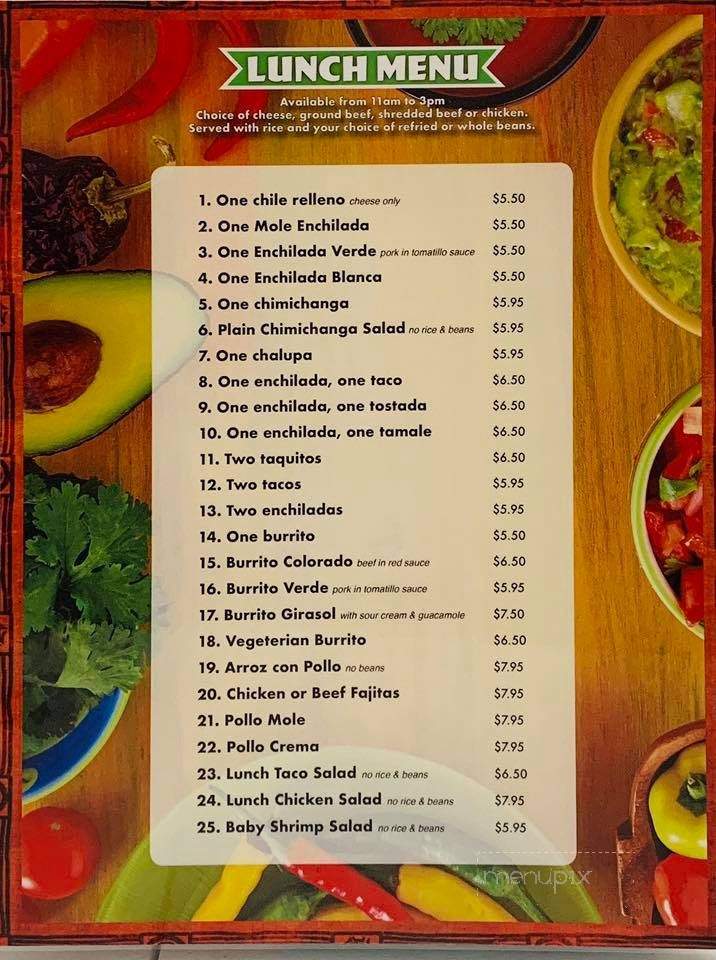 Los Girasoles - Grinnell, IA menu_pic