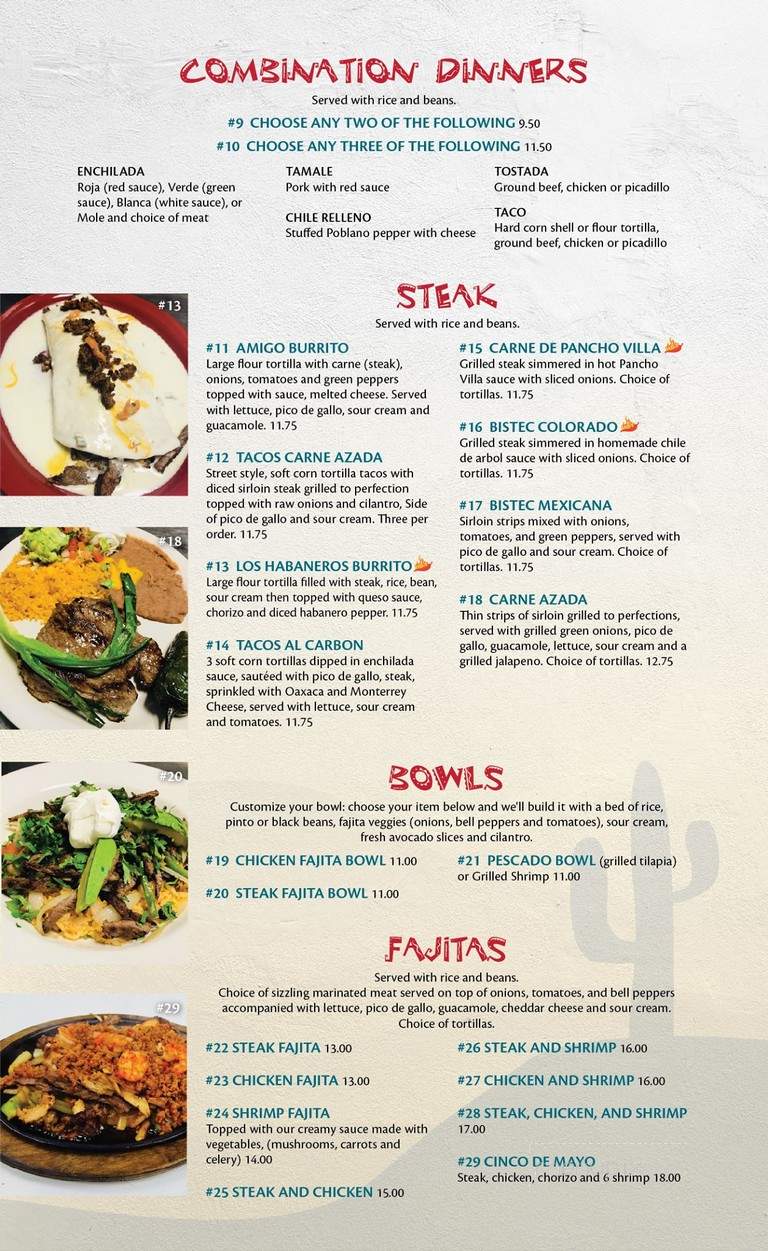 Los Habaneros - Hudson, WI menu_pic