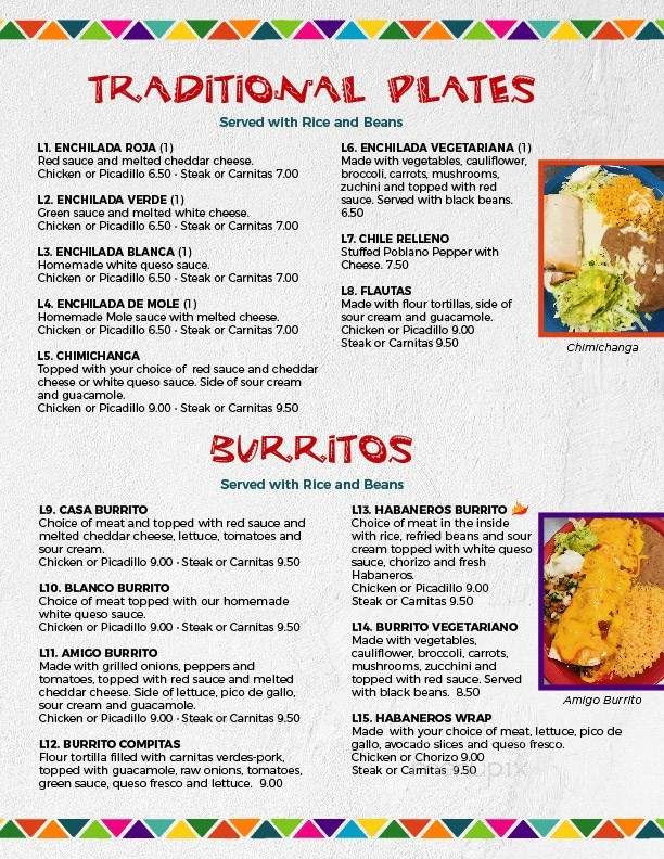 Los Habaneros - Hudson, WI menu_pic
