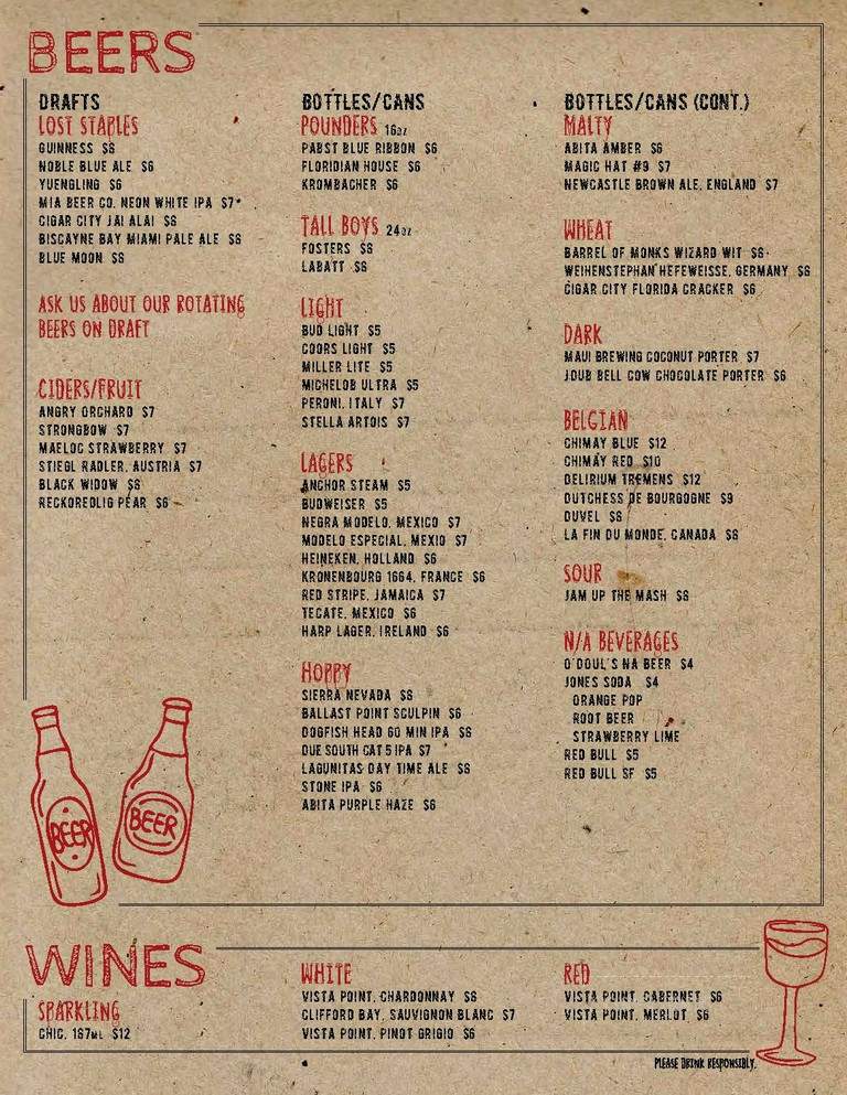 Lost Weekend - West Palm Beach, FL menu_pic