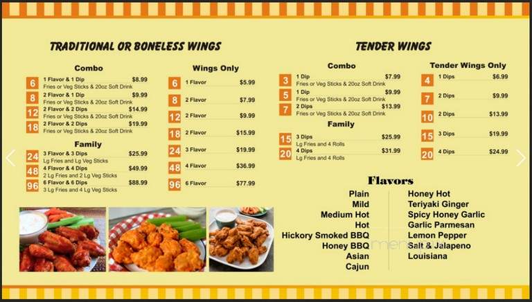 Online Menu of Louisiana Fried Chicken & Wings, Chandler, AZ