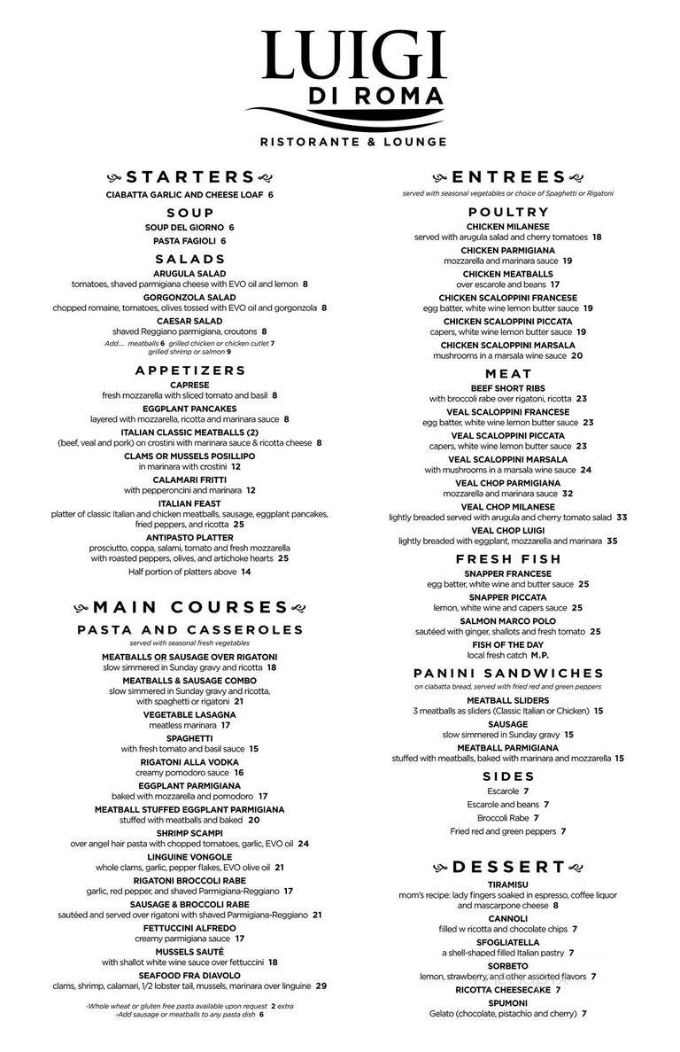 Luigi Di Roma - Deerfield Beach, FL menu_pic