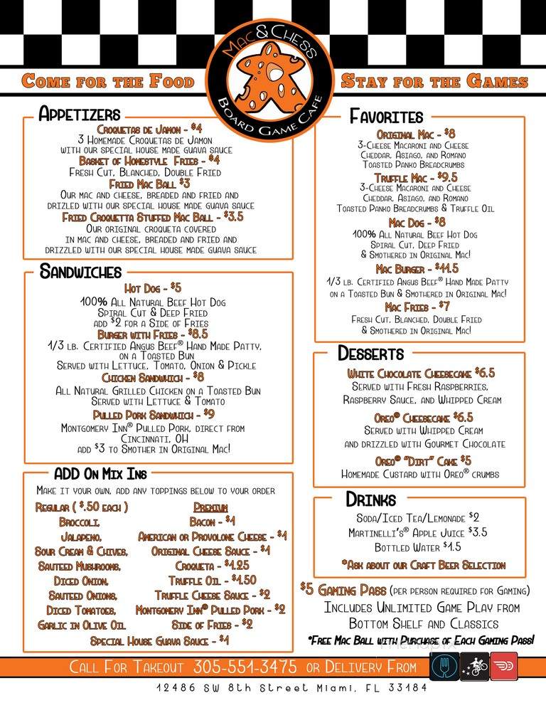 Mac & Chess - Miami, FL menu_pic