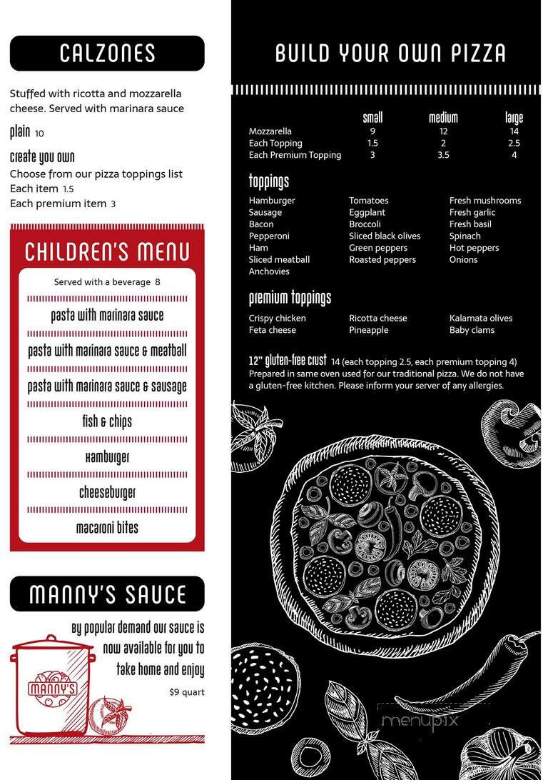 Manny's Simsbury Pizza & Family Restaurant - Simsbury, CT