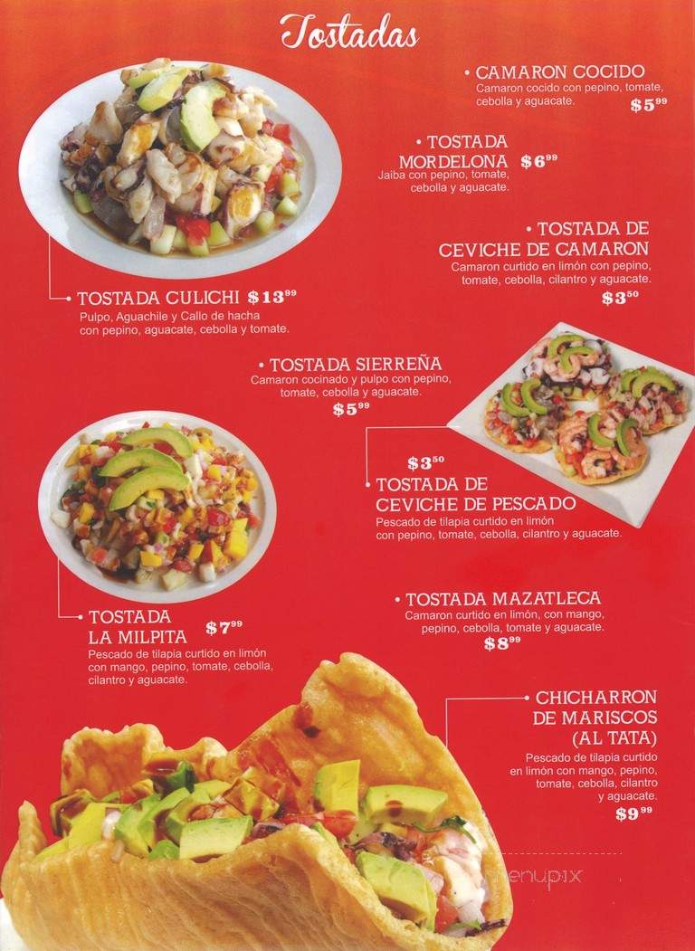Mariscos El Culichi - Brownsville, TX menu_pic