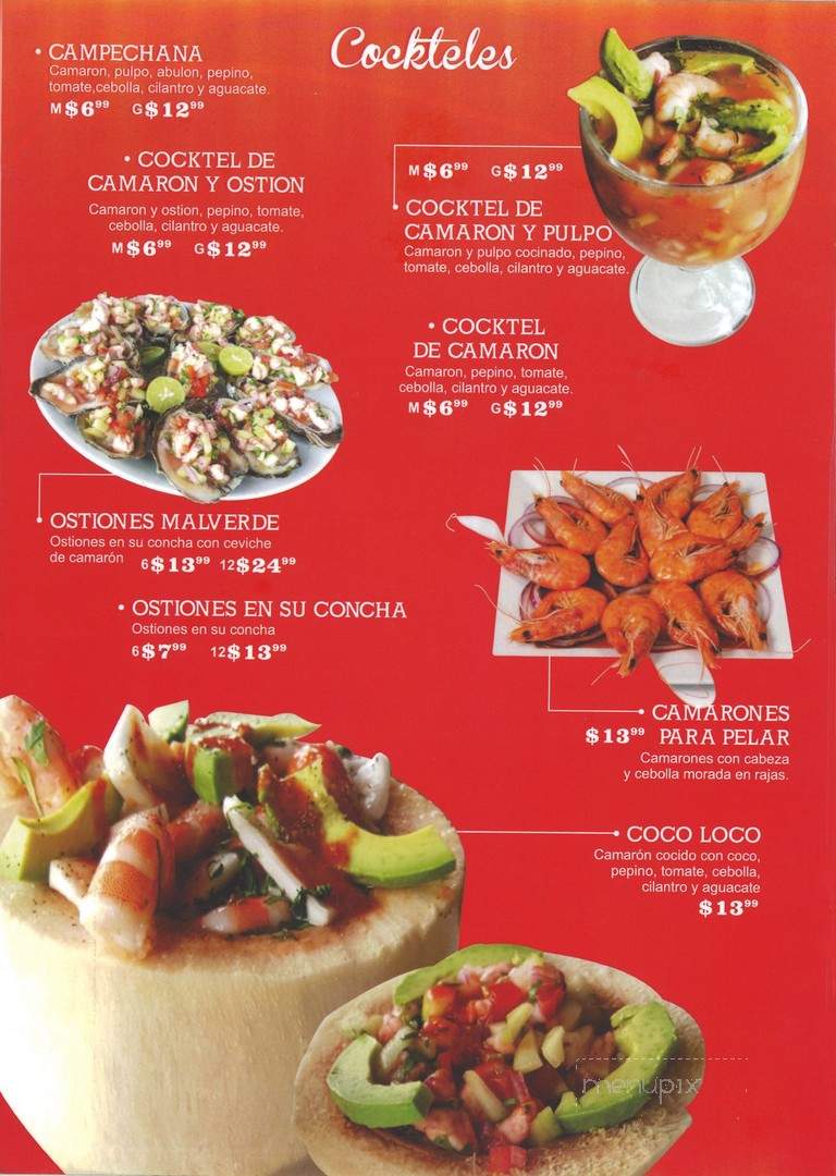 Mariscos El Culichi - Brownsville, TX menu_pic