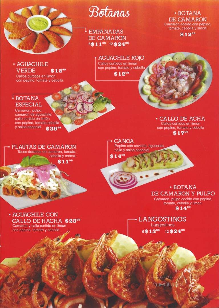 Mariscos El Culichi - Brownsville, TX menu_pic