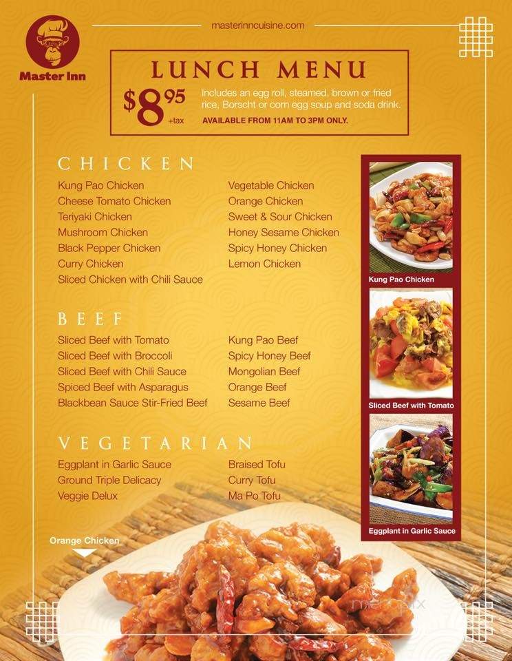 Master Inn - Santa Clarita, CA menu_pic