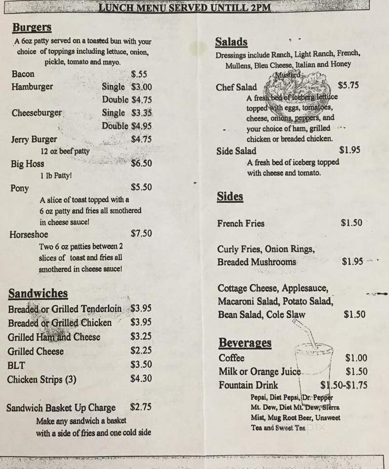 Meleah's Cafe And Country Store - Merom, IN menu_pic