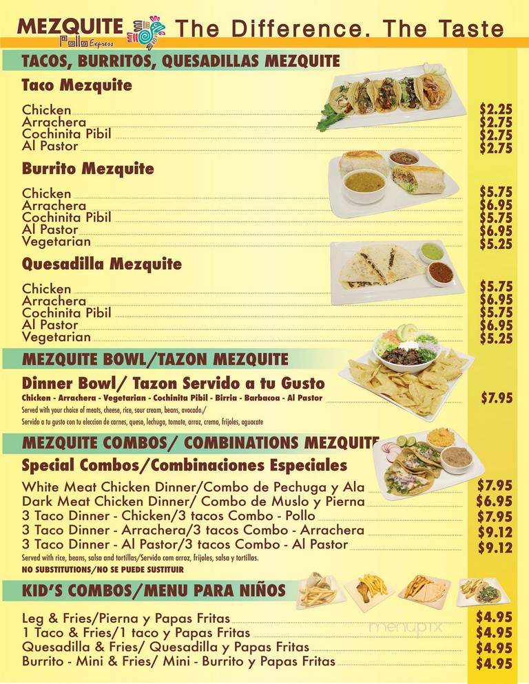Mezquite Express - Chicago, IL menu_pic