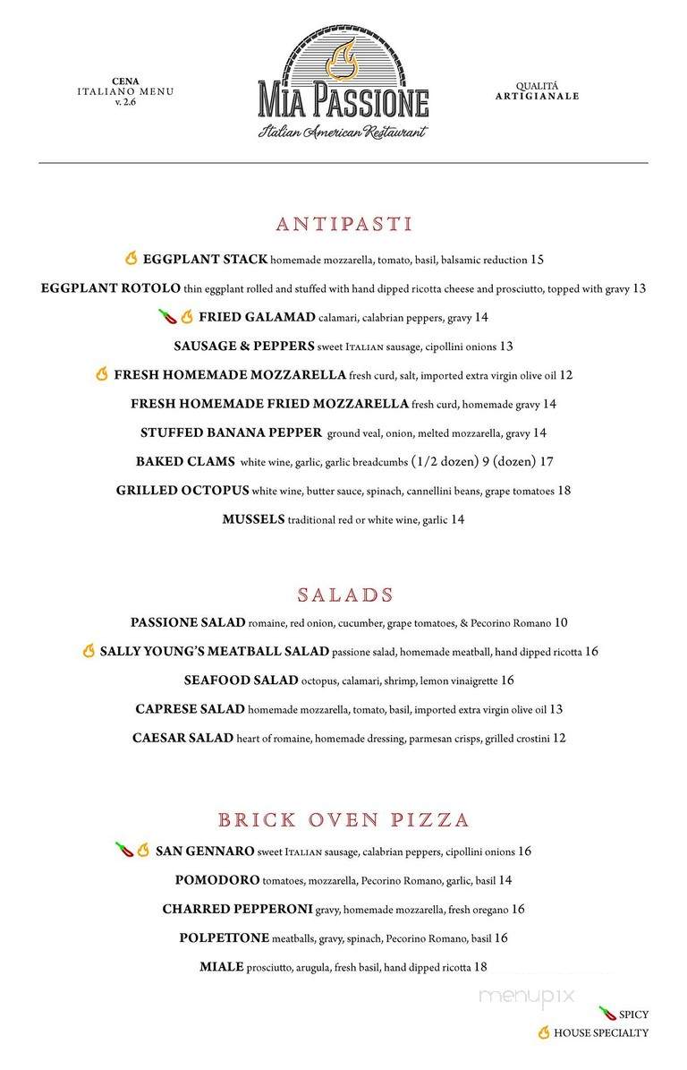 Mia Passione - Woodstock, IL menu_pic