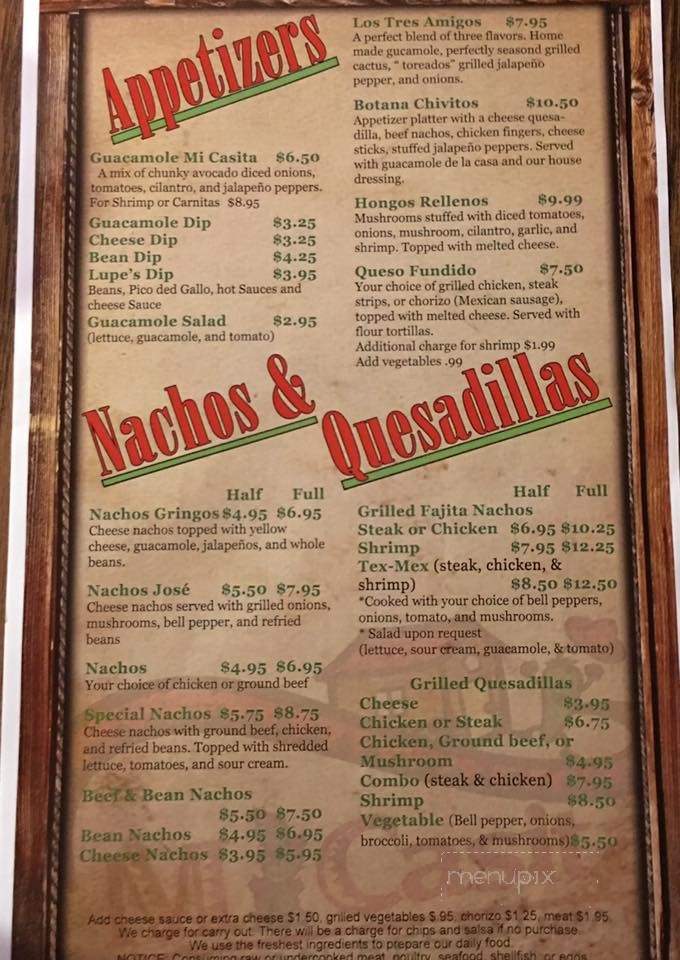Mi Casita - Ohatchee, AL menu_pic