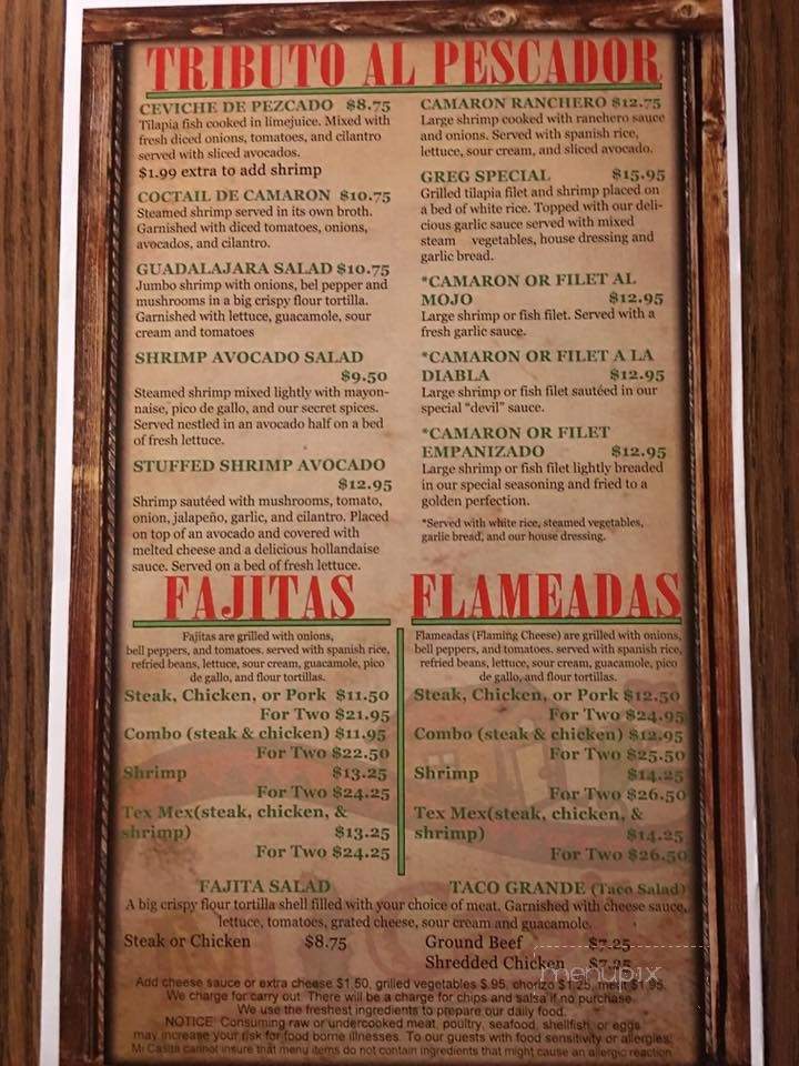 Mi Casita - Ohatchee, AL menu_pic