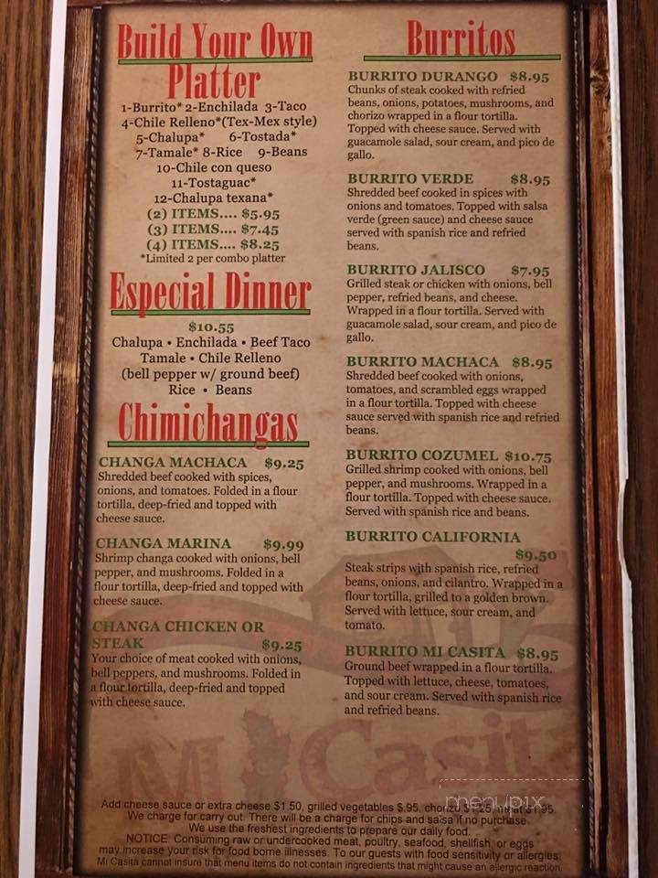 Mi Casita - Ohatchee, AL menu_pic