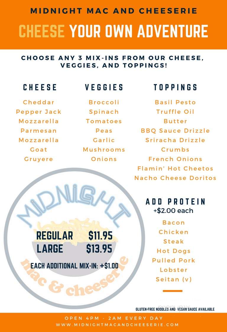 Midnight Mac and Cheeserie - Chicago, IL menu_pic