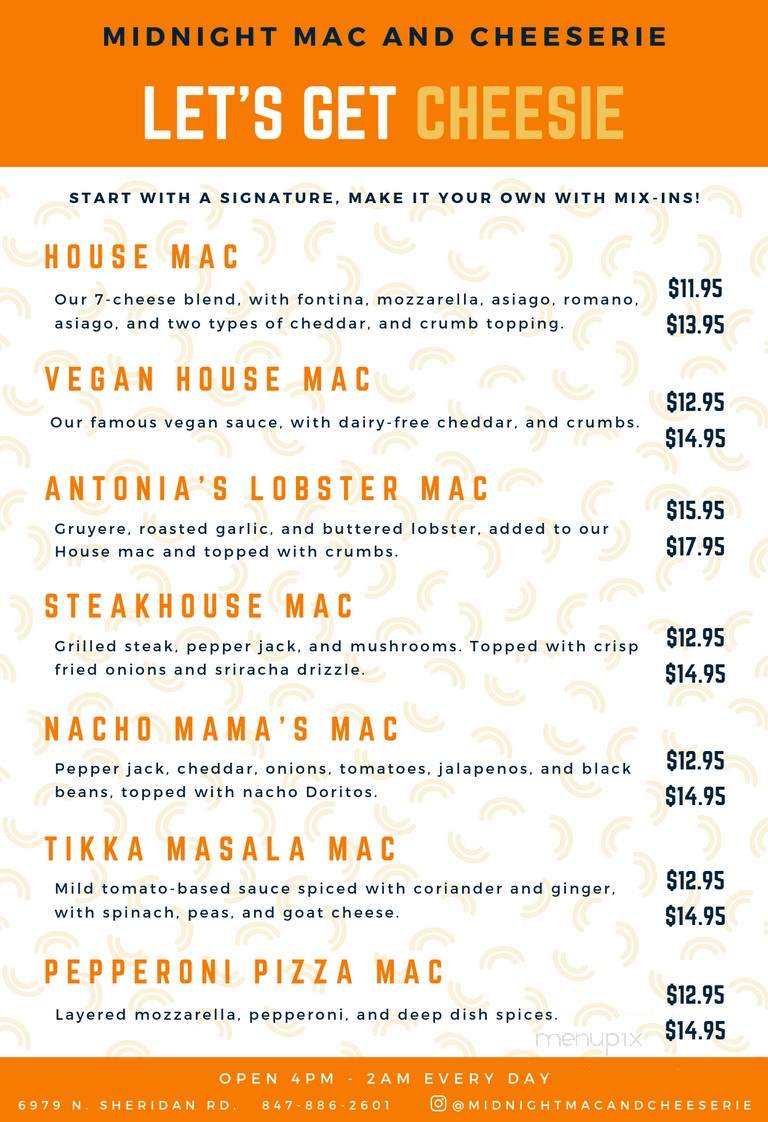 Midnight Mac and Cheeserie - Chicago, IL menu_pic