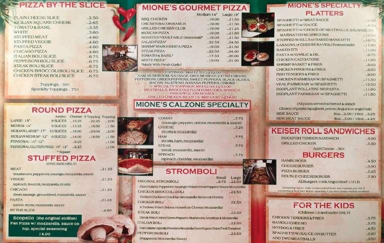 Mione's Pizza & Italian Restaurant - Ocean City, MD menu_pic