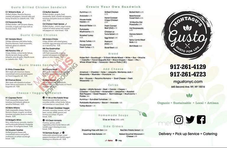 Montagu's Gusto - New York, NY menu_pic