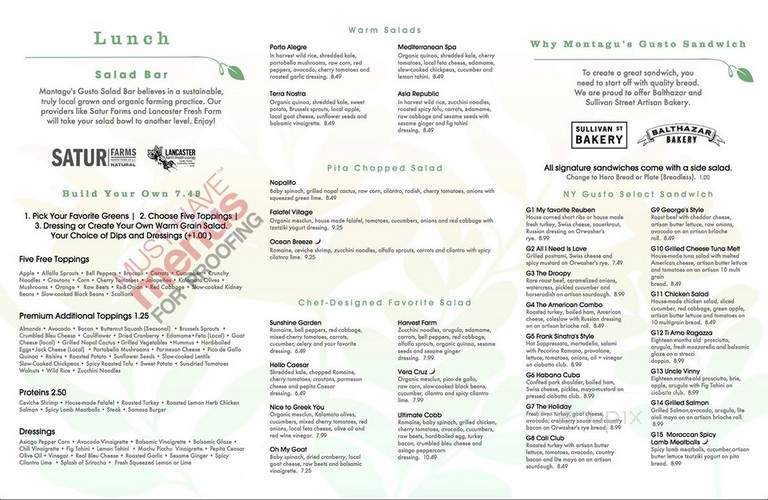 Montagu's Gusto - New York, NY menu_pic