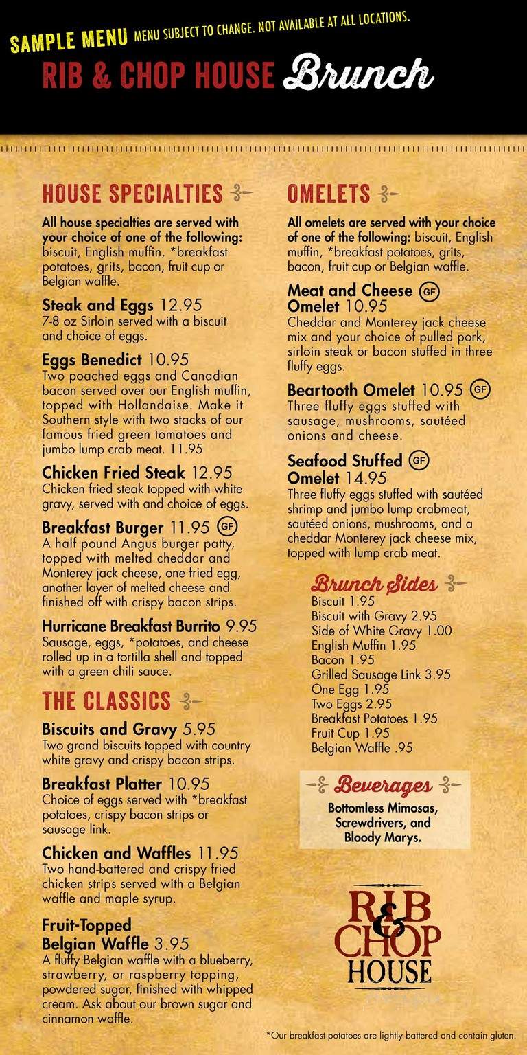 Montana's Rib and Chop House - Butte, MT menu_pic