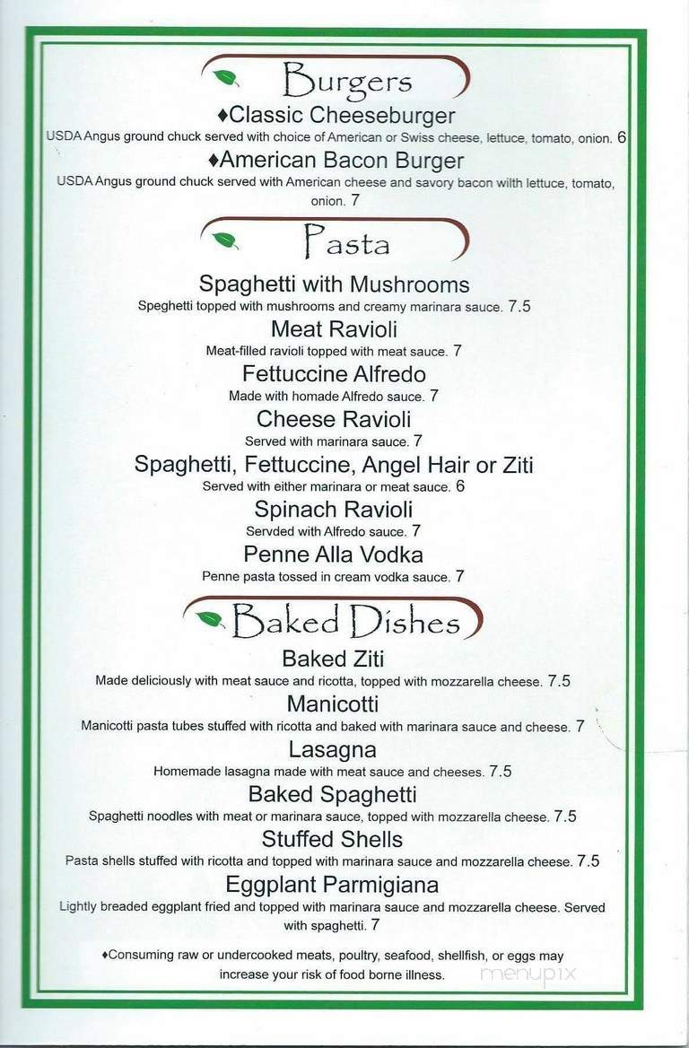 Mosca's Restaurant - Burlington, NC menu_pic