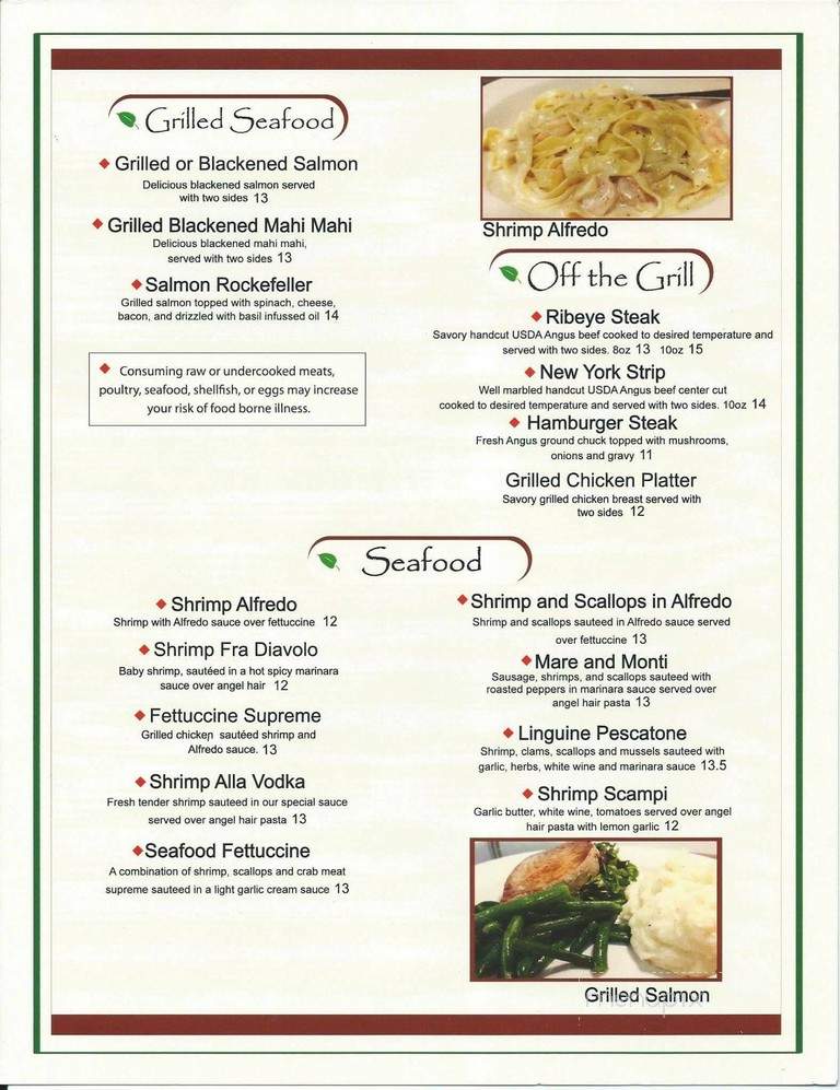Mosca's Restaurant - Burlington, NC menu_pic