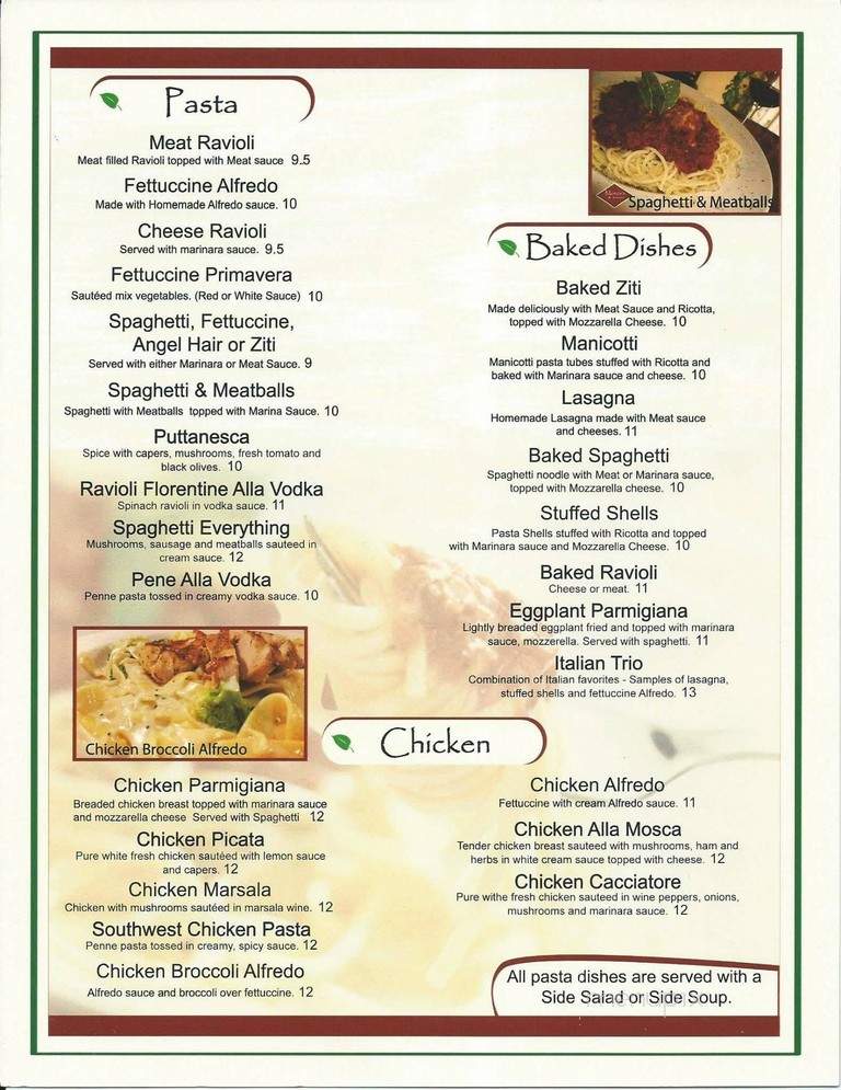 Mosca's Restaurant - Burlington, NC menu_pic